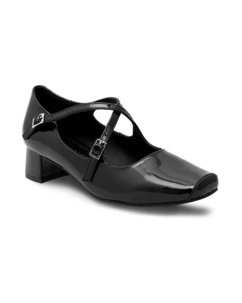 Pantofi dama,  325772, Piele lacuita, Negru
