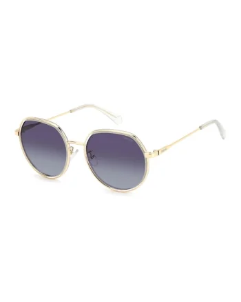 Ochelari de soare unisex, lentile polarizate, Auriu/Violet