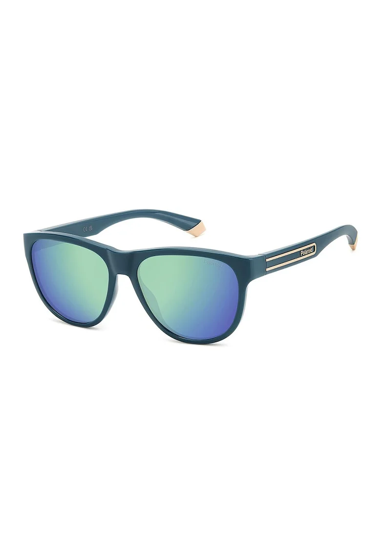 Ochelari de soare unisex, lentile polarizate, Auriu/Albastru deschis/Albastru petrol