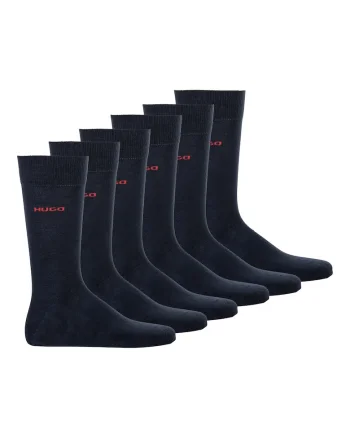 Set de sosete lungi cu logo - 6 perechi, Albastru