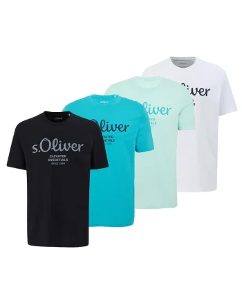 Set de tricouri cu imprimeu logo - 4 piese, Multicolor