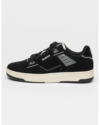Pantofi sport de piele intoarsa cu logo Vincent, Negru stins/Alb murdar