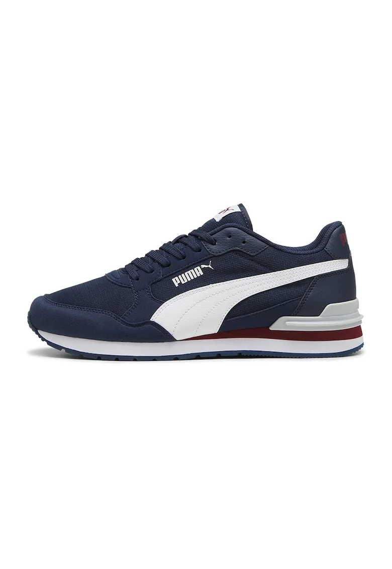 Pantofi sport ST Runner v4 de plasa cu garnituri de piele ecologica, Alb/Bleumarin
