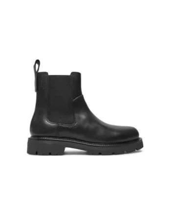Botine barbati  5675-201-20, Piele naturala, Negru, Negru
