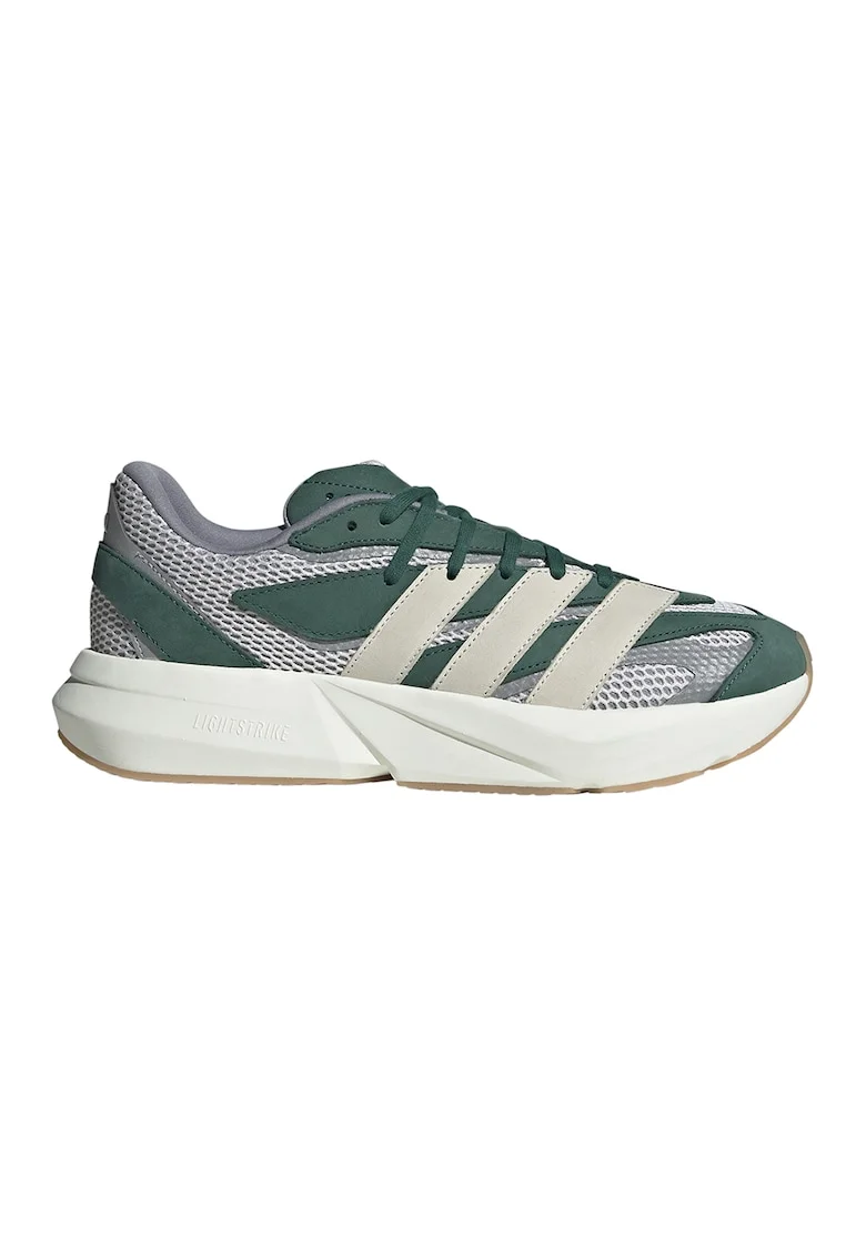 Pantofi sport cu talpa wedge si insertii din plasa Lightblaze, Gri/Bej/Verde englez