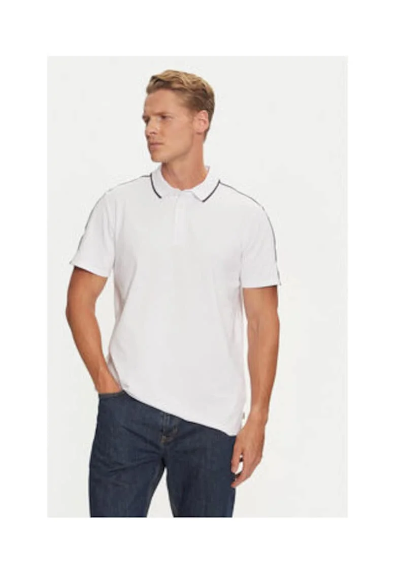 Tricou polo din amestec de bumbac, Alb