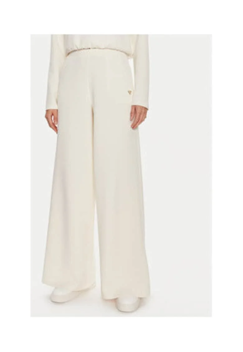 Pantaloni de trening din amestec de modal cu croiala evazata