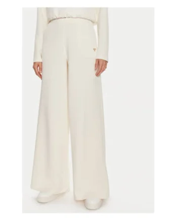 Pantaloni de trening din amestec de modal cu croiala evazata