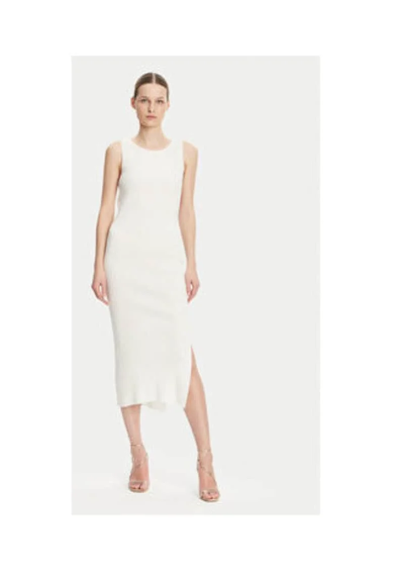 Rochie tricotata midi cu slit