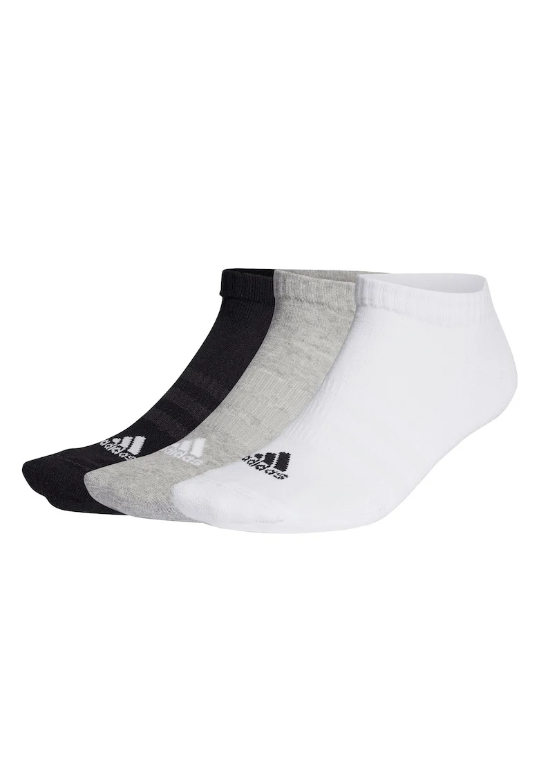 Set de sosete pana la glezna, unisex - 3 perechi, Alb/Negru/Gri