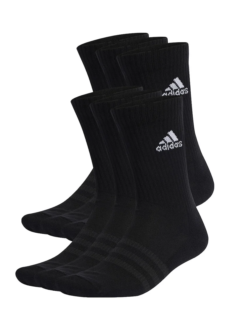 Set de sosete lungi unisex, cu amortizare- 6 perechi, Negru