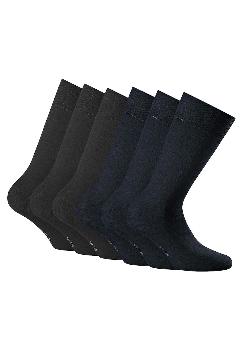 Rohner, Set de sosete lungi unisex - 6 perechi, Gri antracit/Bleumarin
