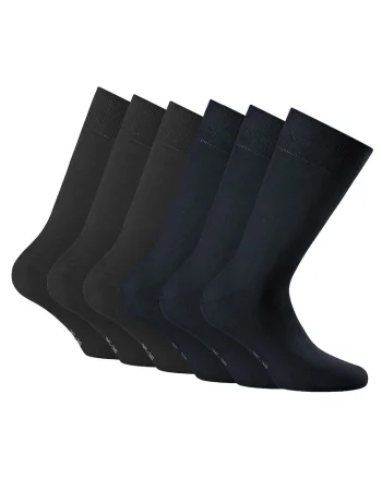Rohner, Set de sosete lungi unisex - 6 perechi, Gri antracit/Bleumarin