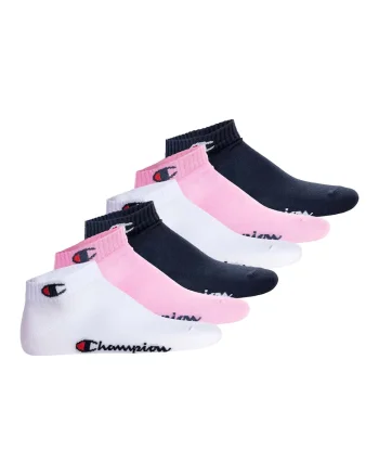 Set de sosete pana la glezna unisex cu logo - 6 perechi, Alb/Roz/Albastru