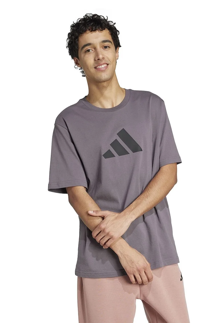Tricou cu imprimeu logo, Gri inchis