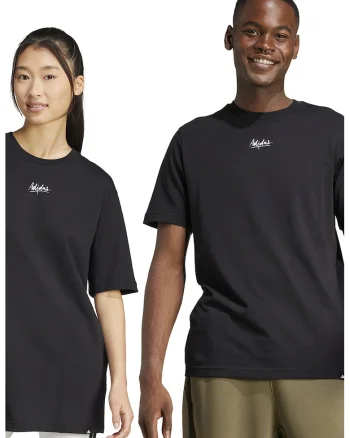 Tricou din amestec de bumbac cu imprimeu grafic pe partea din spate, Negru/Galben