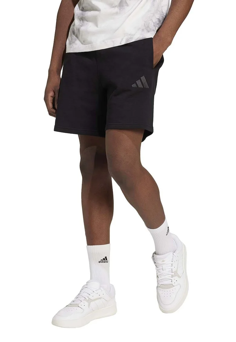Pantaloni scurti regular-fit din bumbac, Negru