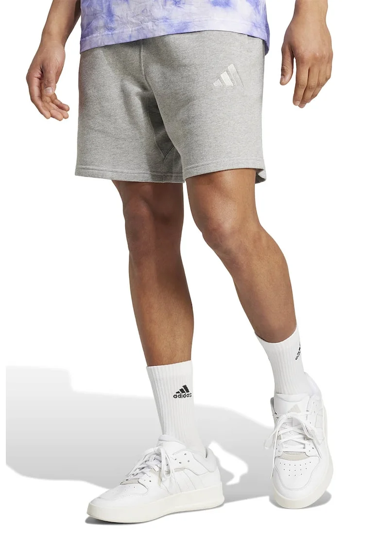 Pantaloni scurti regular-fit din bumbac, Gri deschis melange