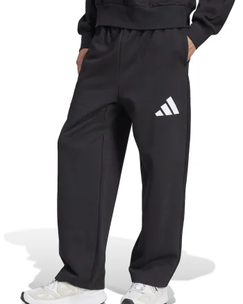 Pantaloni de trening relaxed-fit cu logo Essentials, Alb/Negru