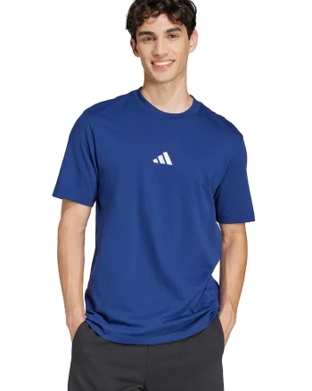 Tricou din bumbac cu logo brodat, Albastru inchis