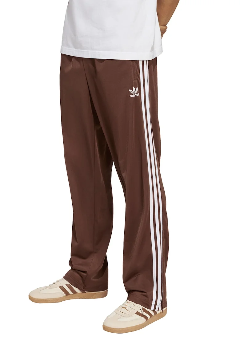 Pantaloni de trening cu slit cu fermoar la terminatii Firebird, Alb/Maro