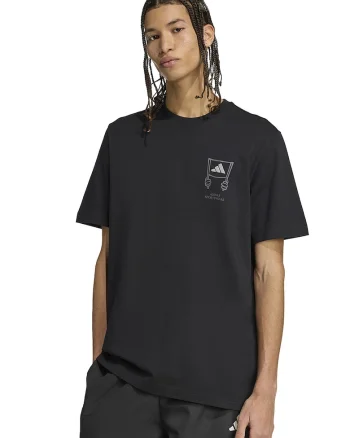 Tricou lejer din bumbac cu imprimeu, Negru/Bej