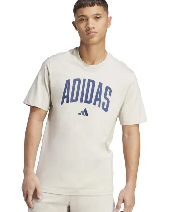 Tricou lejer de bumbac cu imprimeu logo, Albastru inchis/Bej
