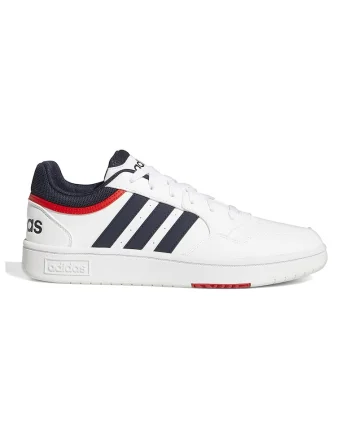 Pantofi sport din piele ecologica Hoops 3.0, Rosu/Alb murdar/Bleumarin