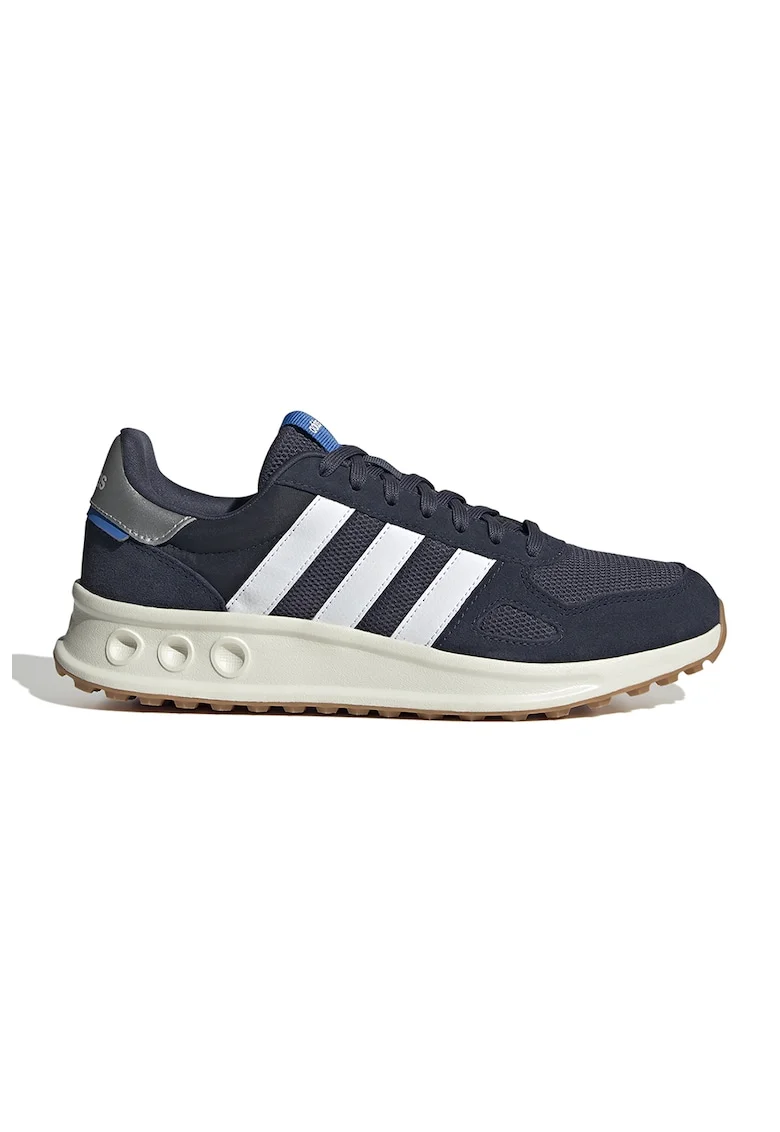 Pantofi sport Run 84 cu insertii de piele intoarsa, Alb/Albastru ultramarin