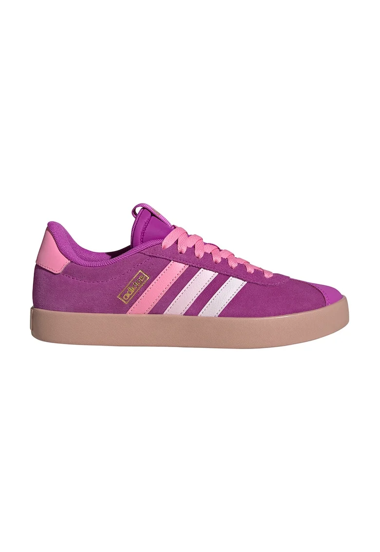 Pantofi sport VL Court 3.0 din piele cu garnituri din piele intoarsa, Roz pastel/Roz fandango/Caramel
