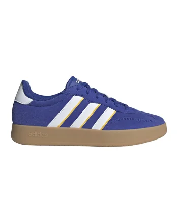 Pantofi sport din piele intoarsa cu insertii din piele ecologica Barreda, Alb/Galben/Albastru royal