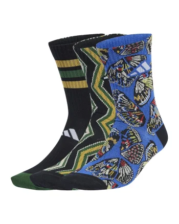 Sosete scurte cu model - 3 perechi, Negru/Galben/Albastru royal