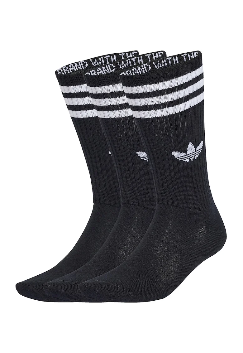 Set de sosete lungi unisex cu logo - 3 perechi, Negru