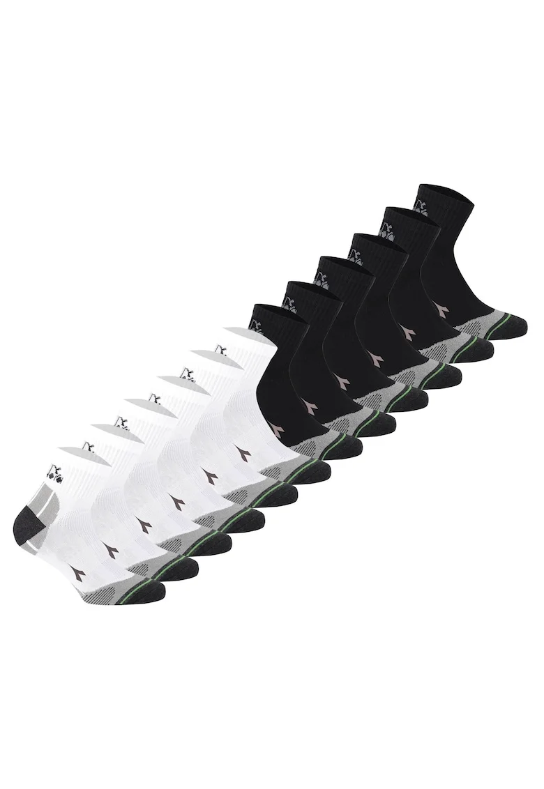 Set de sosete scurte unisex - 12 perechi, Alb/Negru