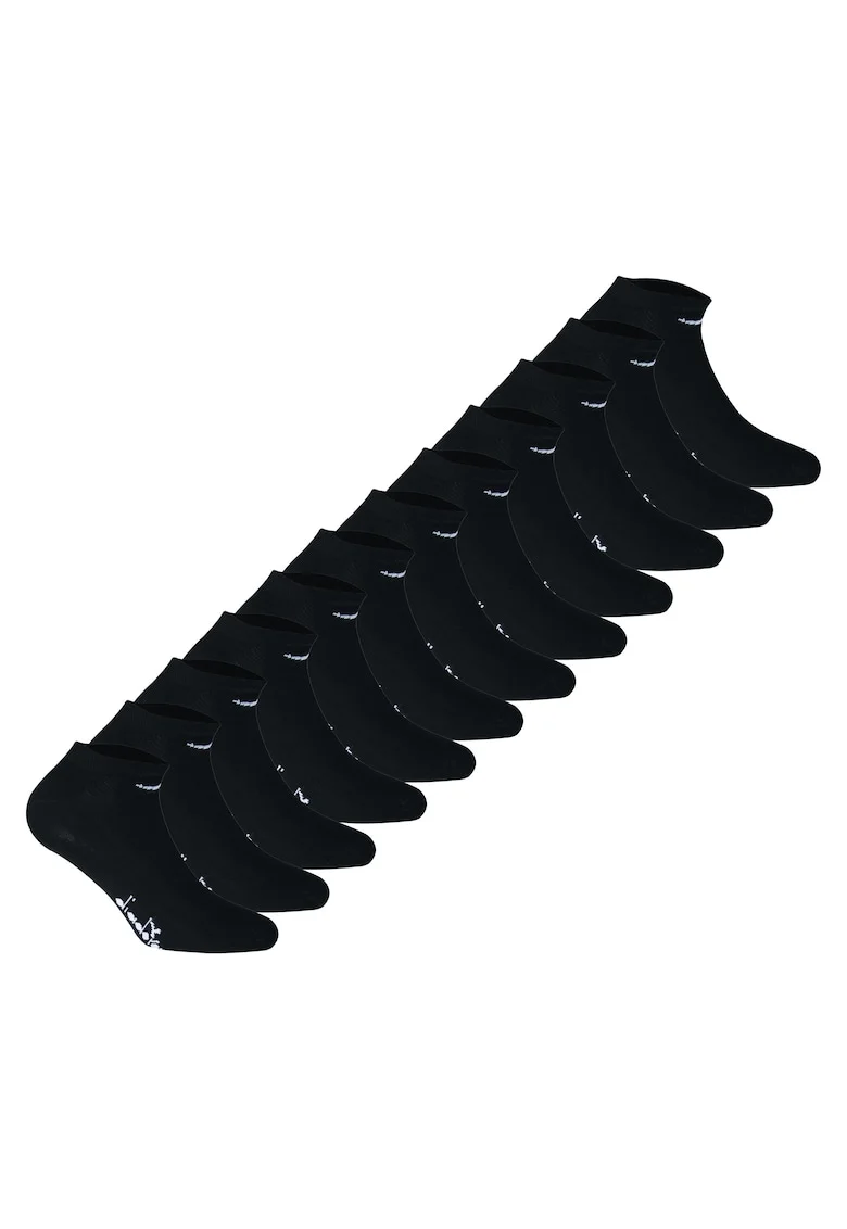 Set de sosete pana la glezna, unisex - 12 perechi, Negru