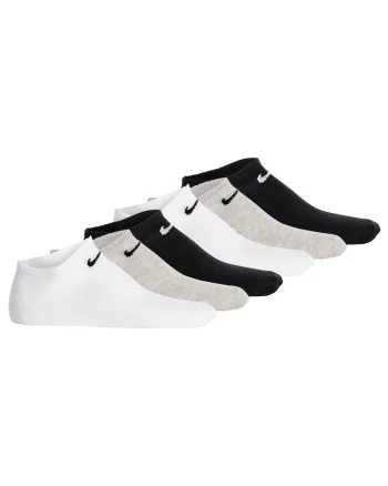 Set de sosete unisex, pana la glezna - 6 perechi, Alb/Negru/Gri