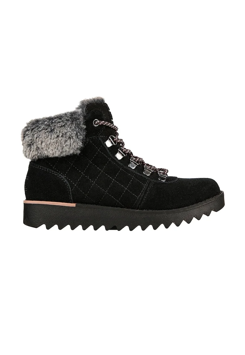 Ghete de piele intoarsa Mountain Kiss - Frontier Frenzy, Negru/Gri
