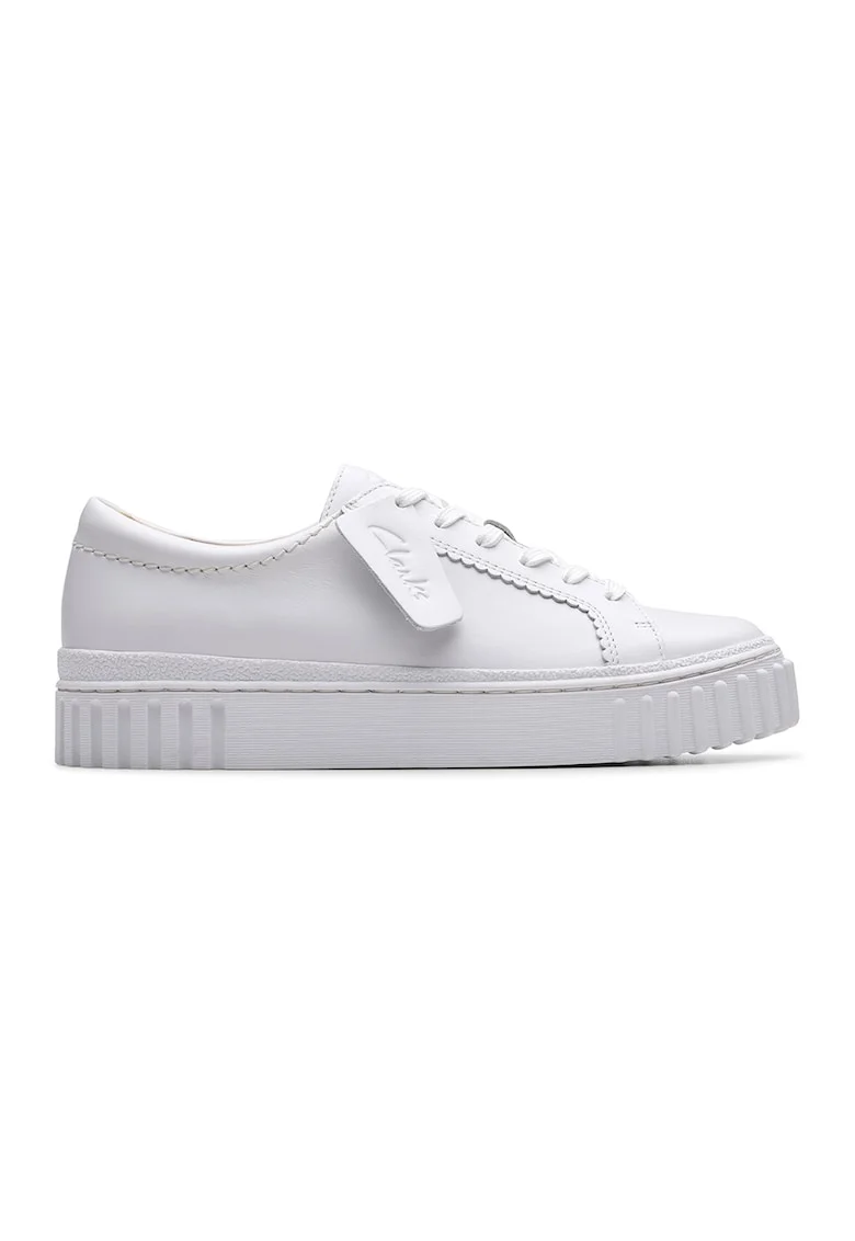 Pantofi sport de piele intoarsa cu model uni, Alb optic