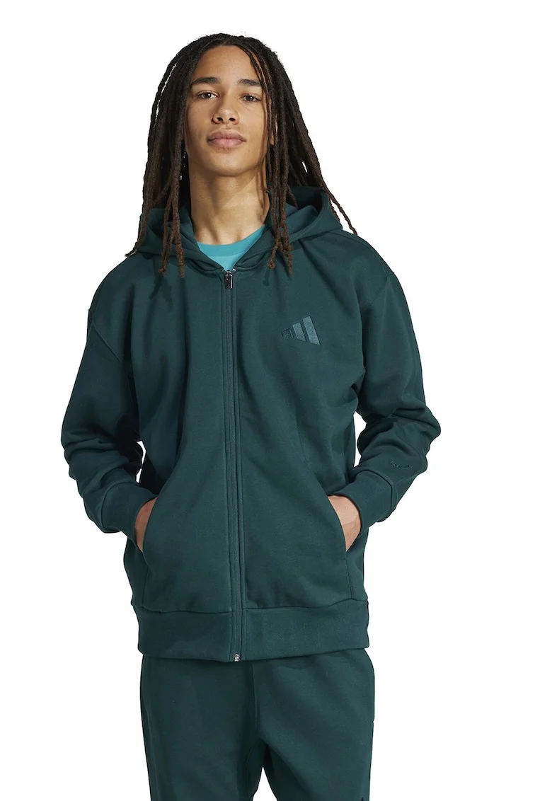 Hanorac lejer cu fermoar ALL SZN, Verde aquamarin