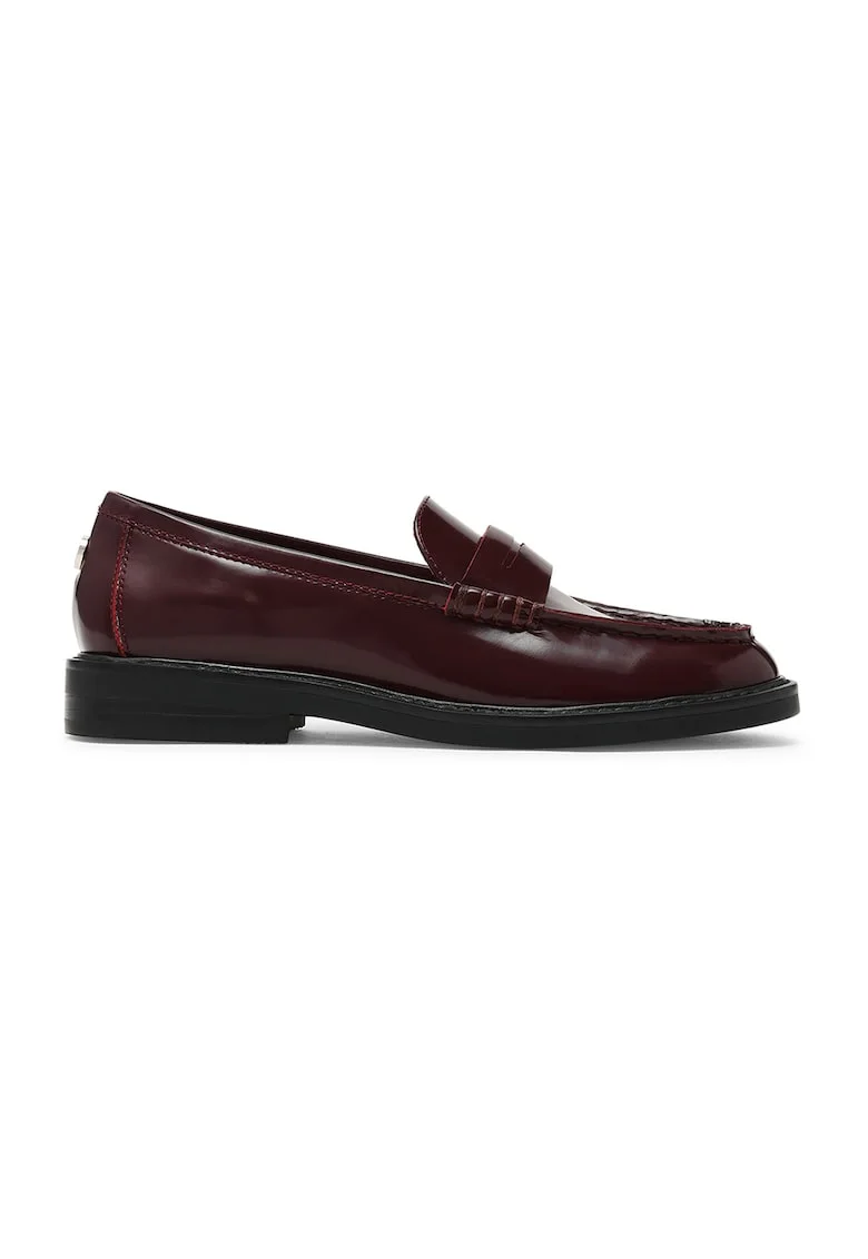 Pantofi loafer de piele Adison, Rosu inchis