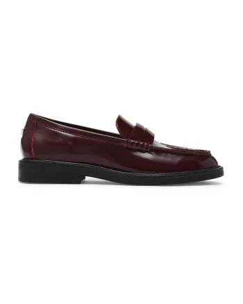 Pantofi loafer de piele Adison, Rosu inchis