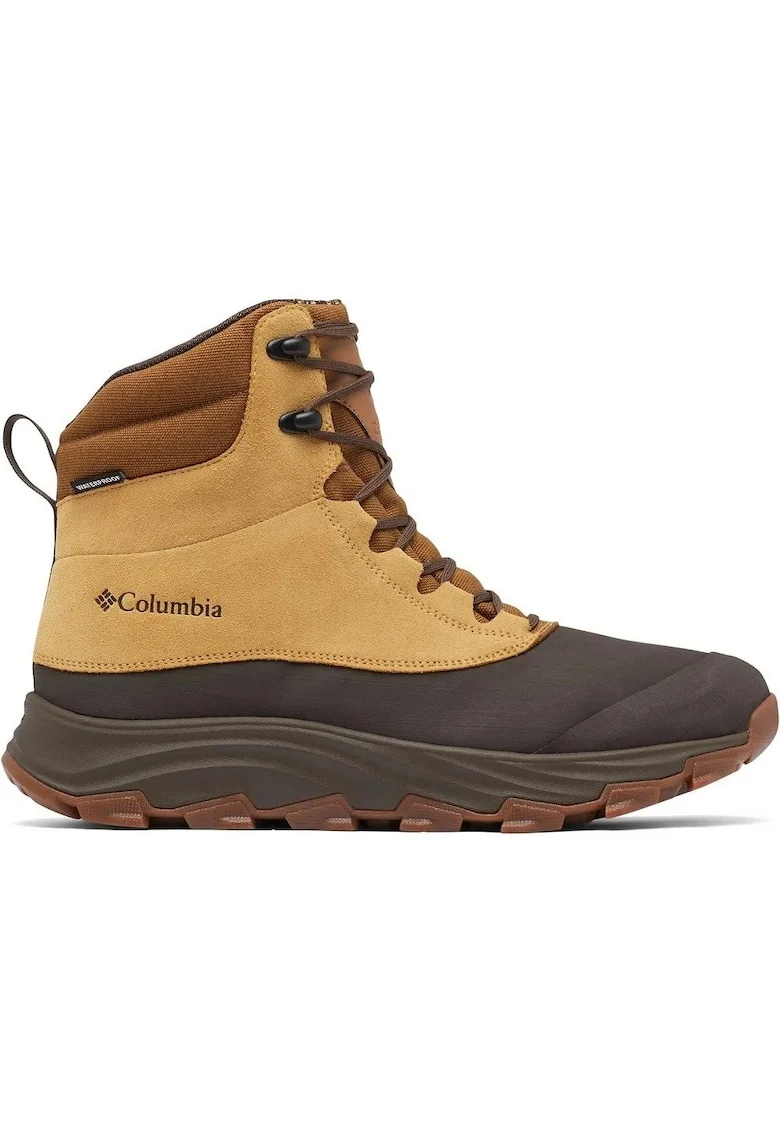 Ghete barbati Expeditionist Shield Waterproof,  Piele intoarsa, Maro/Bej