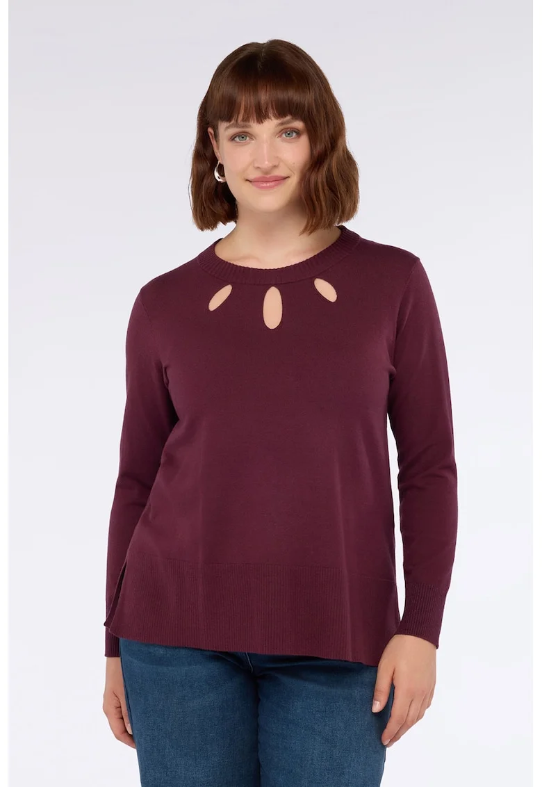 Pulover cu decupaje, Violet tyrian