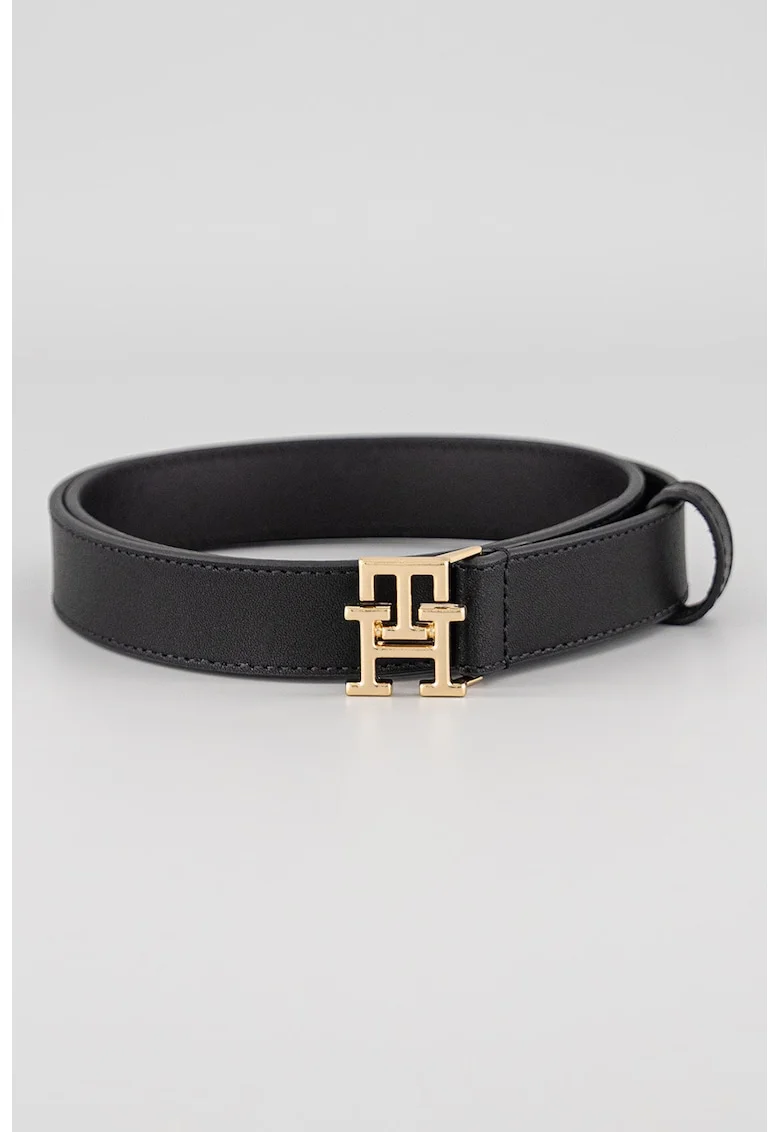 Curea de piele cu catarama cu nit Modern, Negru