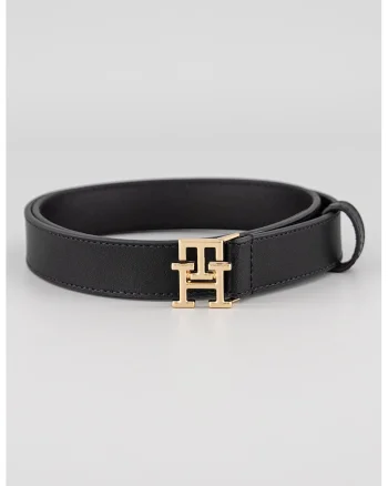 Curea de piele cu catarama cu nit Modern, Negru