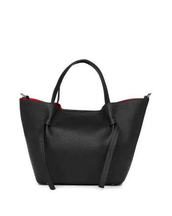 Geanta shopper din piele naturala Veronica, Negru