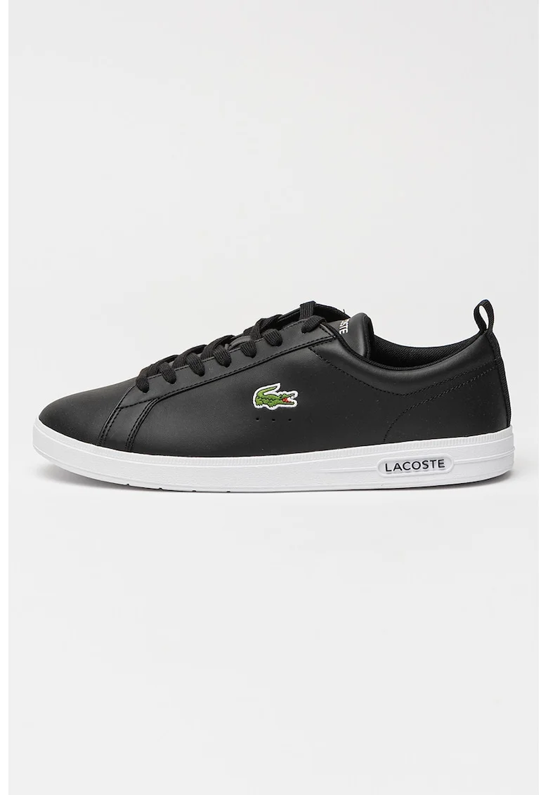 Pantofi sport din piele si piele ecologica cu detaliu logo Court Base, Negru