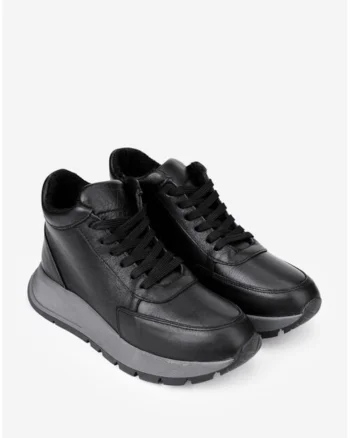 Ghete dama negre din piele naturala cu fermoar lateral