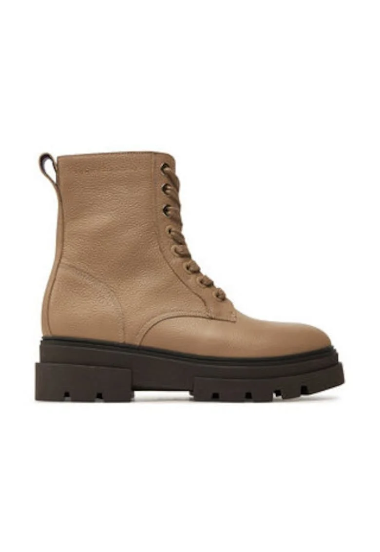 Botine si ghete  din piele naturala bej, Bej