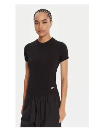 Tricou dama,  negru, 95% bumbac, 5% elastan